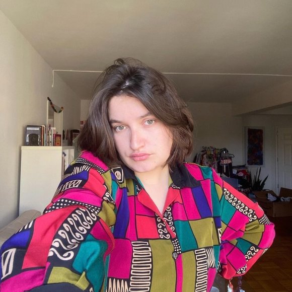 XL 80s Funky Print Shirt - Picture 2 of 3